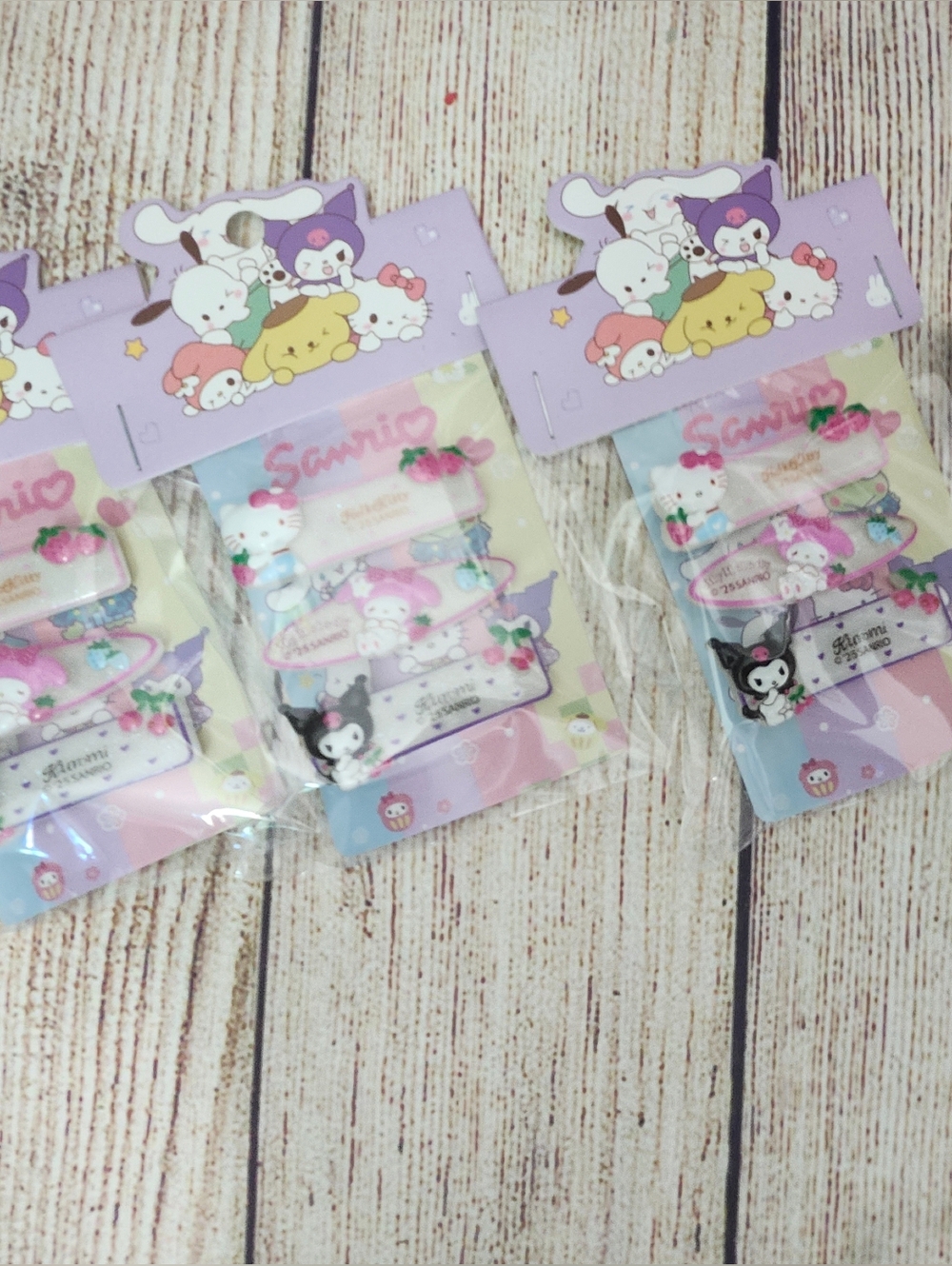 Sanrio Pastel Hello Kitty My Melody Kuromi Hair Clips - Pink, Purple, White
